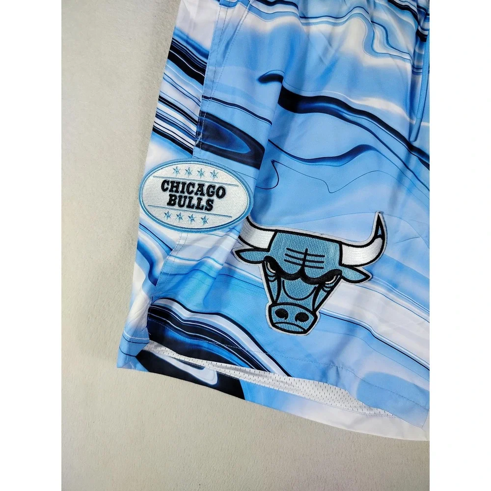 Chicago Bulls Shorts Men's Large Blue NBA Basketball Swim Trunks‎ Pro Standard